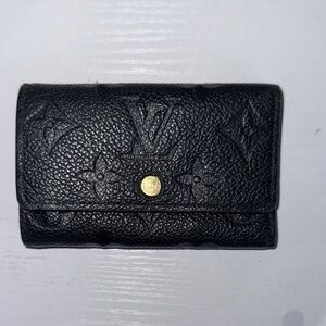 Louis Vuitton Black Wallet with Gold Button